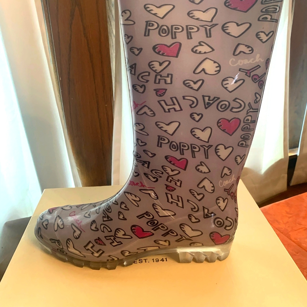 Coach Poppy Valentine Rain boots